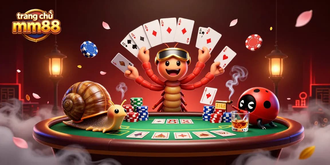 Experience exciting gameplay at trang chủ mm88 featuring a cartoon dealer and vibrant casino elements.