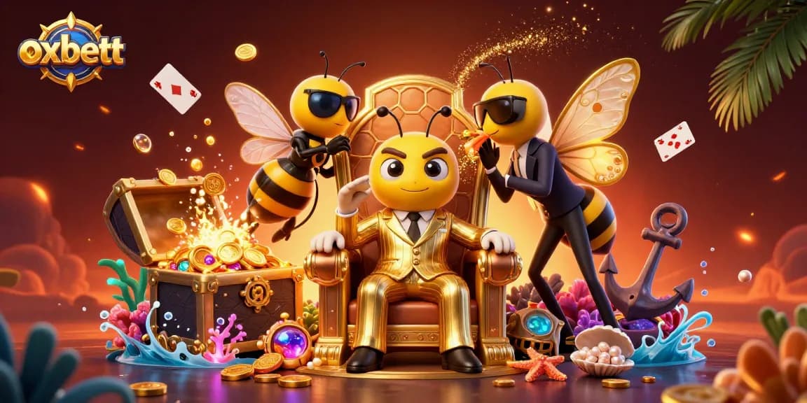 Experience thrilling gaming at oxbett with a vibrant 3D illustration showcasing casino excitement.