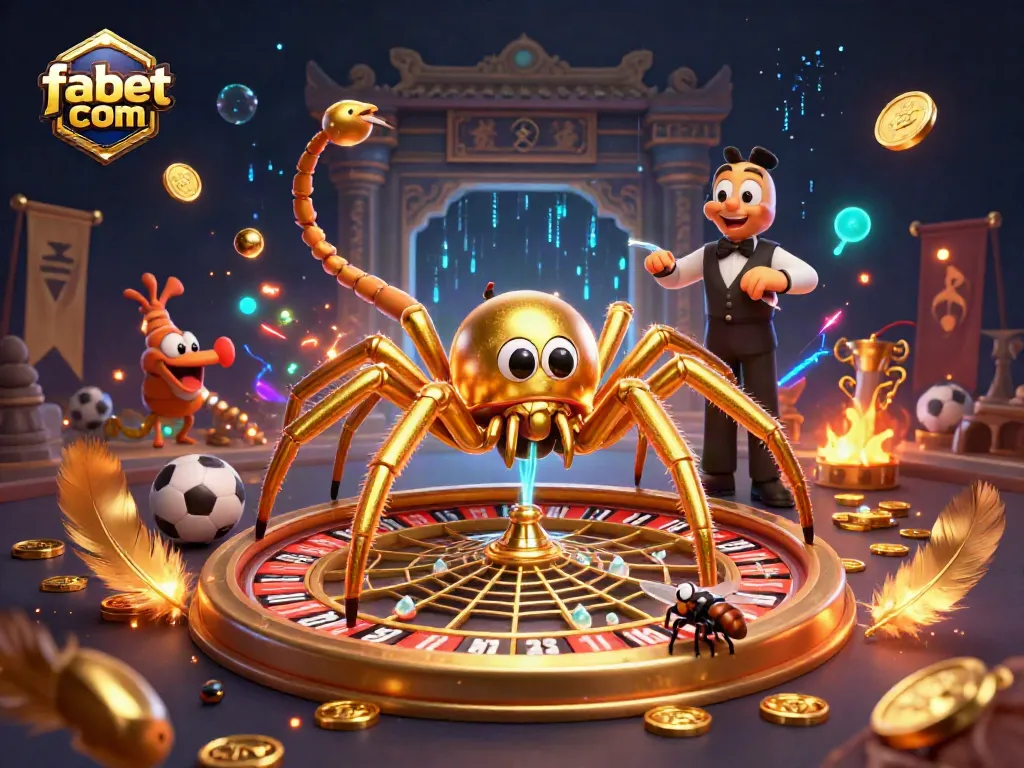 Place bets with fabet com in a vibrant 3D sports betting scene featuring action-packed elements.