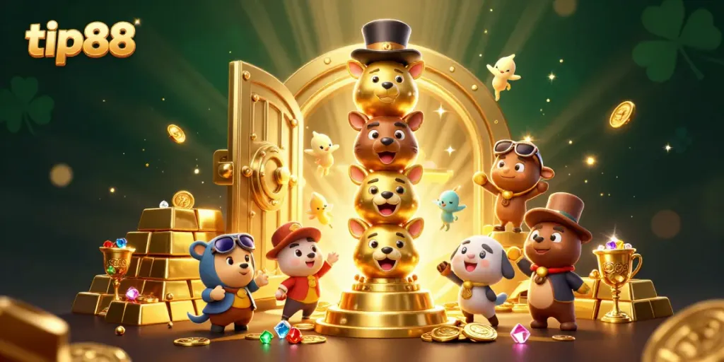 Experience the thrilling world of tip88 with vibrant casino elements in a rich 3D illustration.
