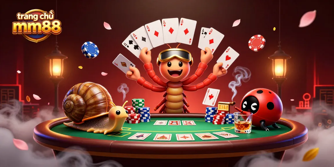 Experience exciting gameplay at trang chủ mm88 featuring a cartoon dealer and vibrant casino elements.