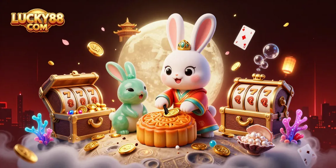Engage in exciting gameplay at LUCKY88 COM with a vibrant casino illustration featuring winning elements.