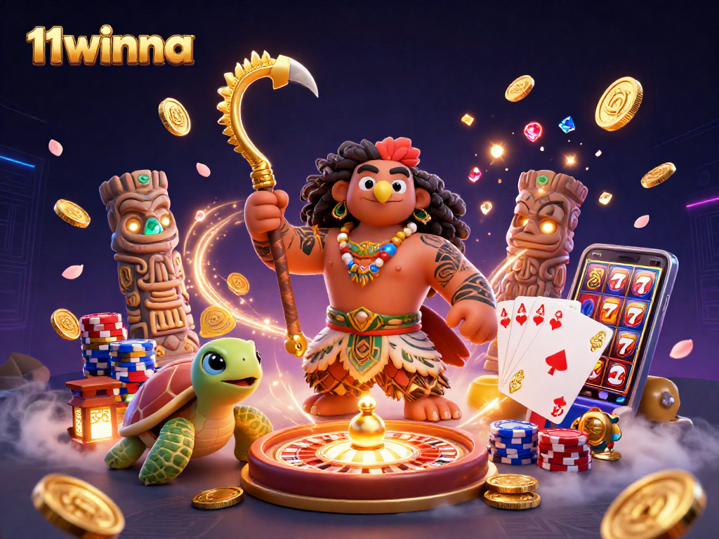 Engage with the exciting world of 11winna through dynamic casino games featuring vibrant illustrations and animated elements.
