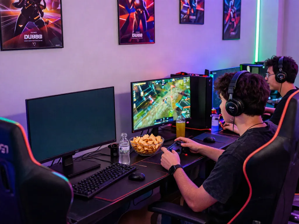 Exciting DU88 online gaming experience with friends in a vibrant setting.