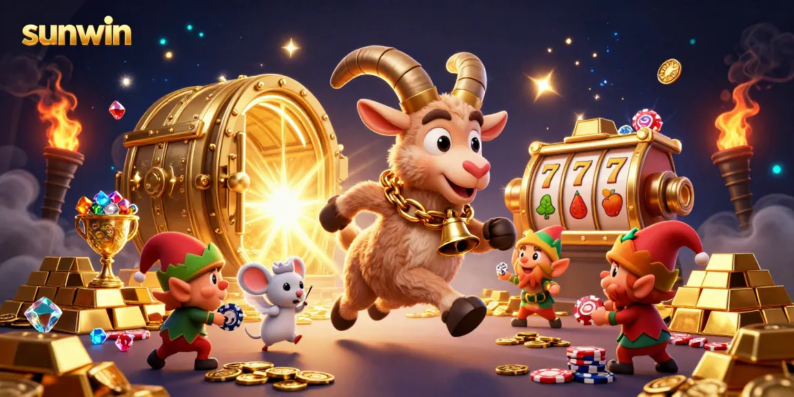 Engage with sunwin's festive casino as Krampus goat and friends enrich the holiday spirit.