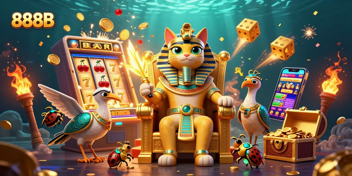 Engage with thrilling gaming adventures at 888B featuring captivating characters and vibrant casino elements.
