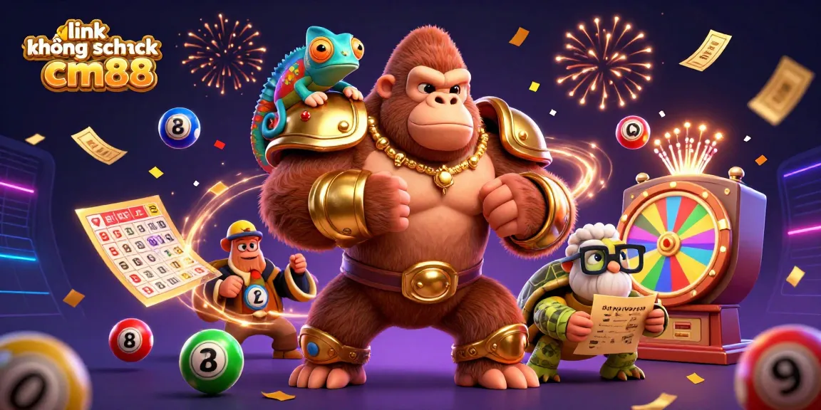 Engage in winning strategies with link không chặn cm88 in this vibrant 3D casino illustration.