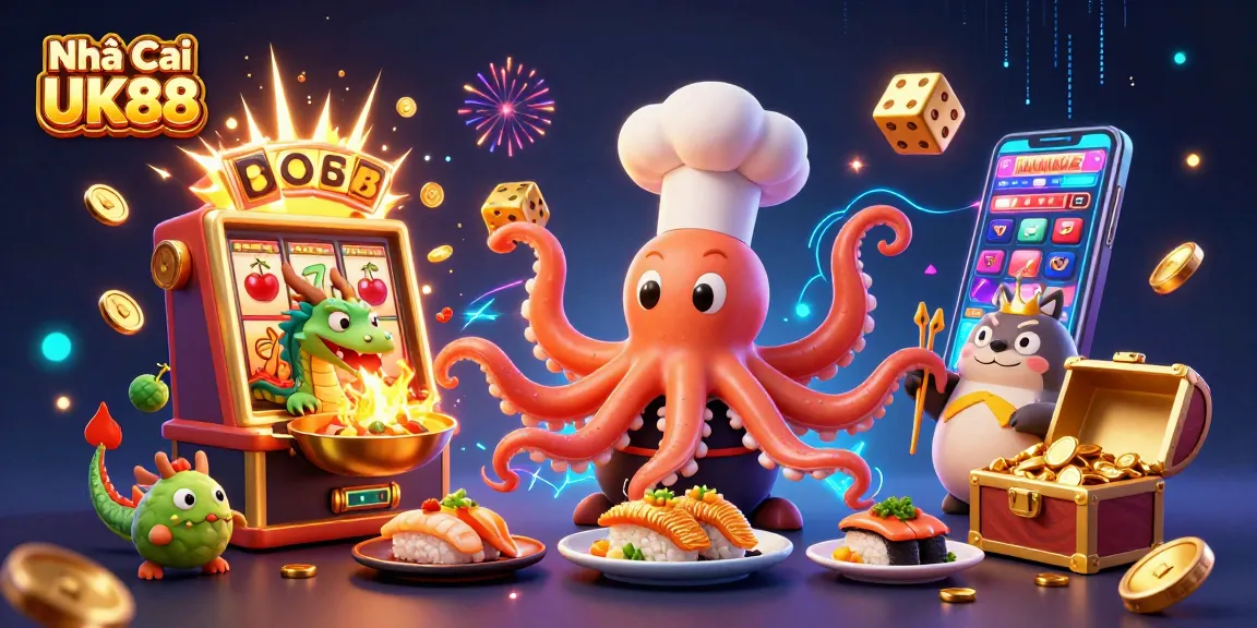 Win big at Nhà Cái UK88 with an exciting 3D casino game scene full of jackpots and vibrant characters.