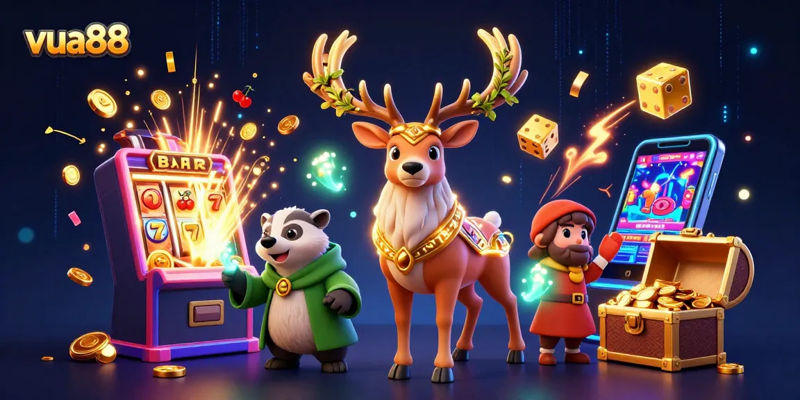 Experience the thrill of winning with vua88, featuring slots and dynamic casino games in a magical 3D scene.