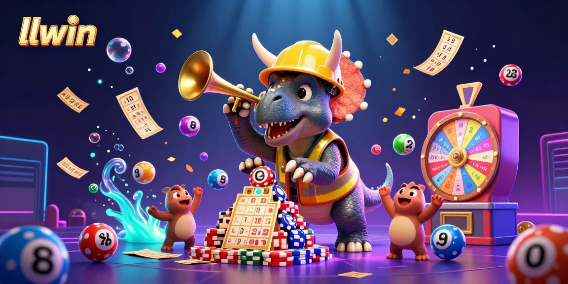 Experience exciting gaming fun at llwin with a dynamic casino-themed illustration celebrating gaming