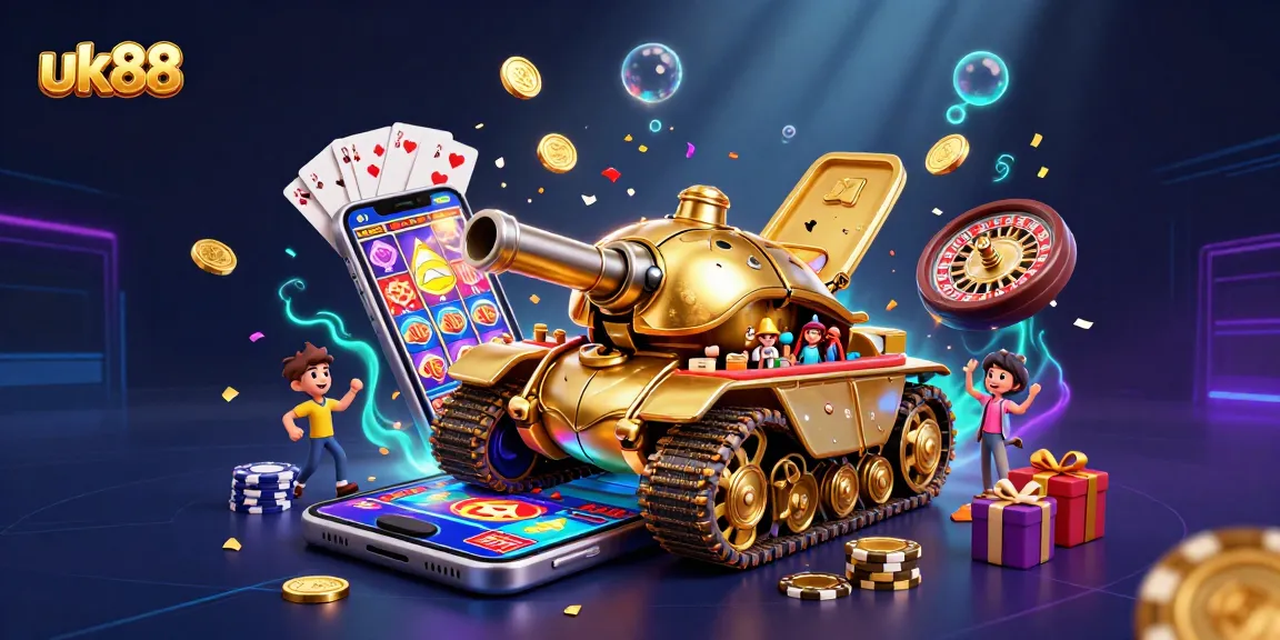 Experience exciting casino action with uk88 as the golden beetle tank, revealing a vibrant miniature casino.