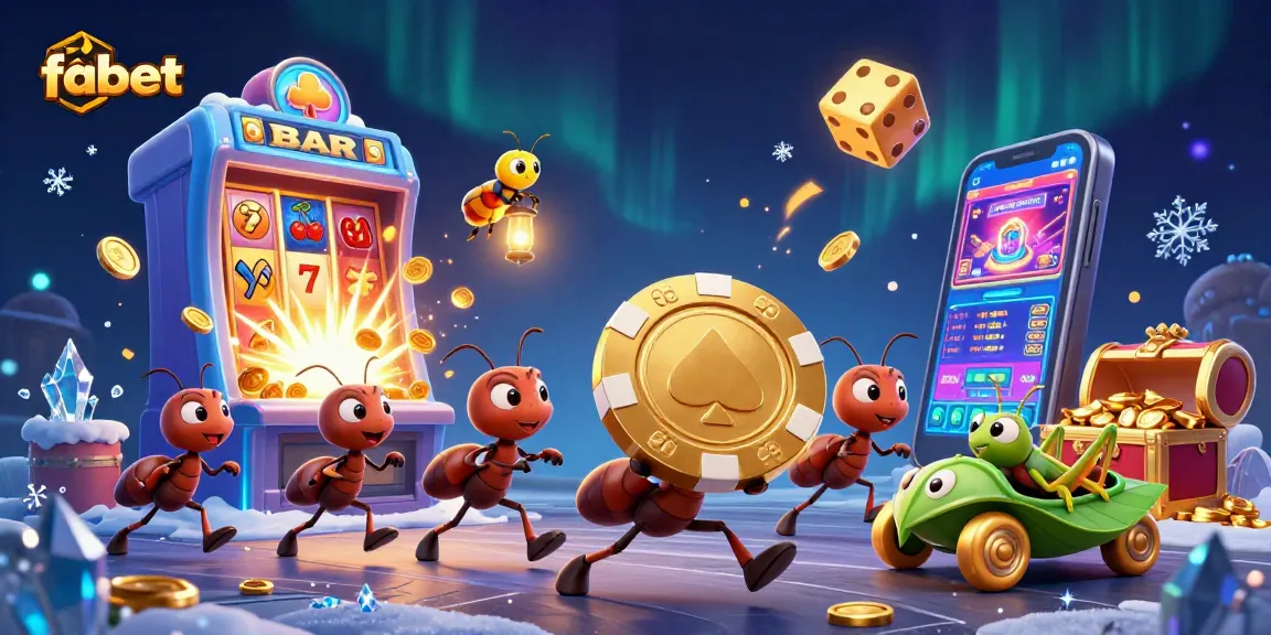 Experience fabet with a thrilling heist by cartoon ants in an energetic gambling scene.
