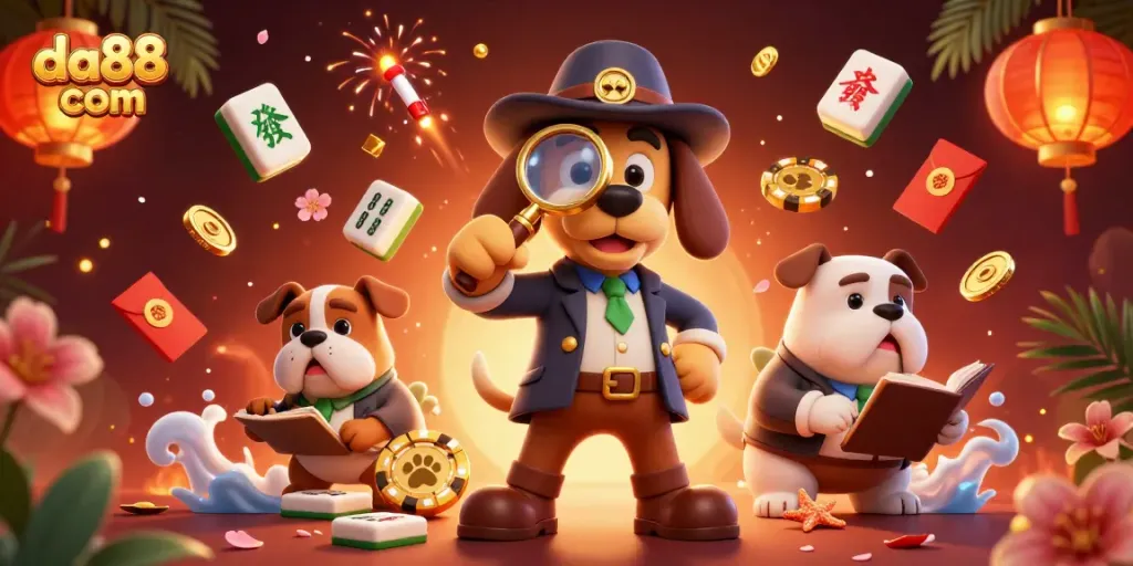 Join the excitement of da88 com as the detective dog searches for hidden treasures amidst casino themed chaos.