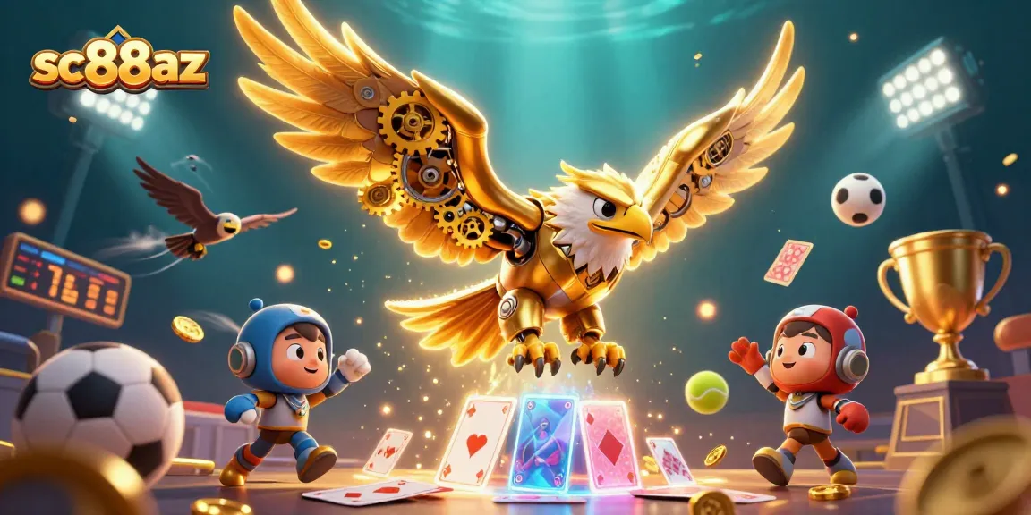 Experience thrilling moments with sc88az in a vibrant 3D casino scene filled with action and excitement.
