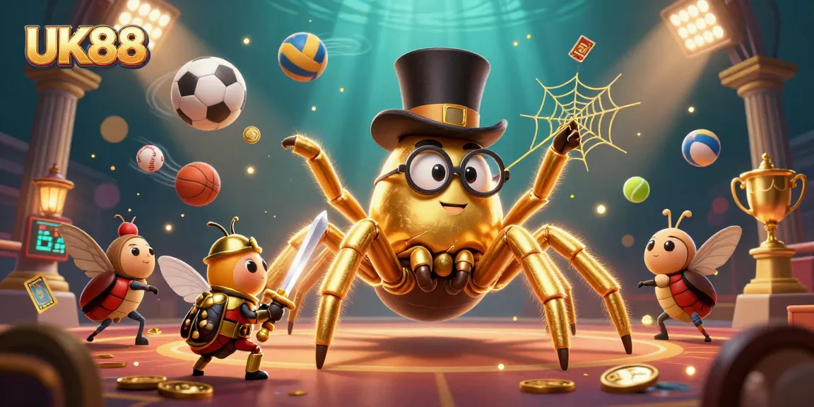 Experience thrilling action at UK88 with vibrant 3D casino characters and dynamic sports elements.