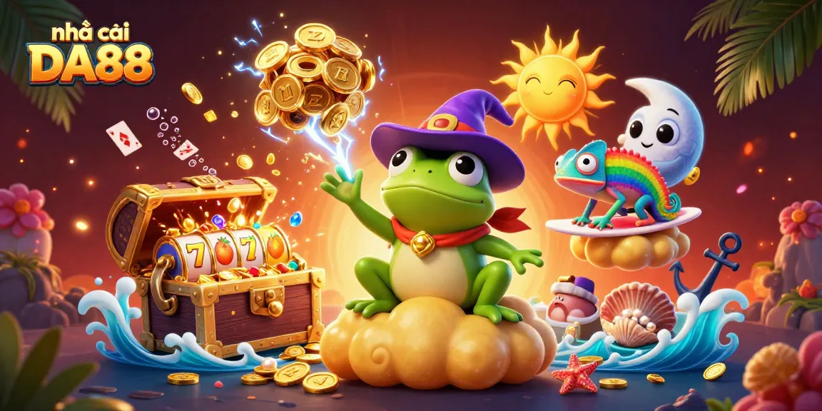 Engage with innovative gaming at nhà cái DA88 while enjoying golden coin cascades in a colorful casino atmosphere.