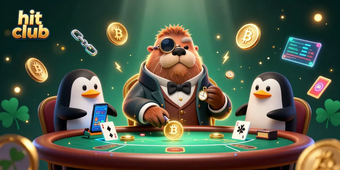 Engage with the hit club at an underwater poker scene featuring a bluffing pufferfish.