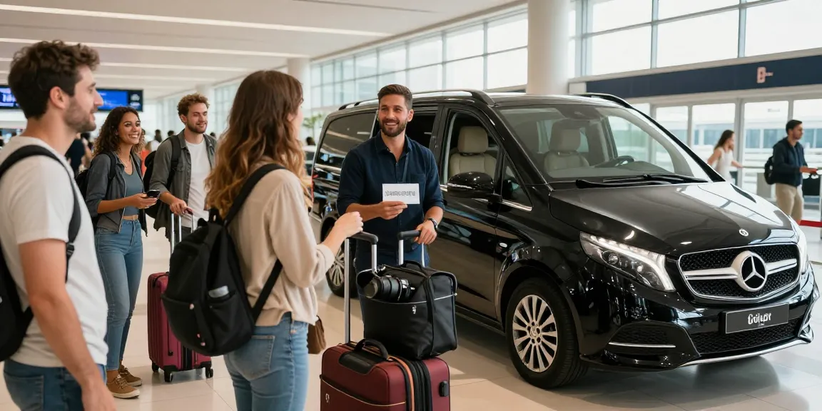 Side Airport Transfer greeting at Antalya Airport with a professional driver and luxury vehicle.