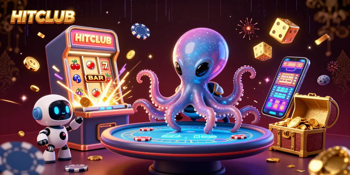 HITCLUB showcases thrilling gaming with dynamic alien octopus at a holographic poker table