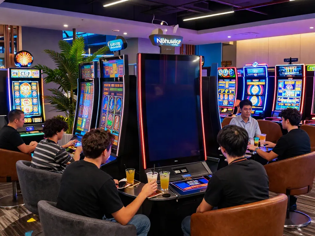 Nohuwin players enjoying a vibrant online casino atmosphere.