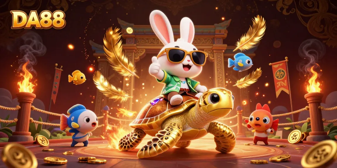 Play and win with DA88 in this vibrant online casino illustration showcasing luck and adventure.