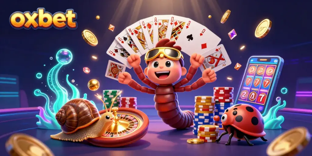 Experience thrilling action at oxbet with a vibrant 3D casino scene packed with games!