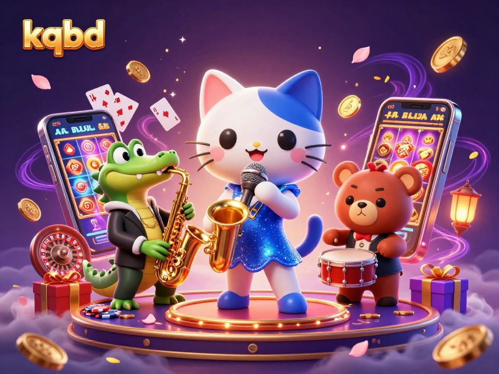 Watch the kqbd jazz-singer cat perform live as vibrant casino elements surround the slot game!