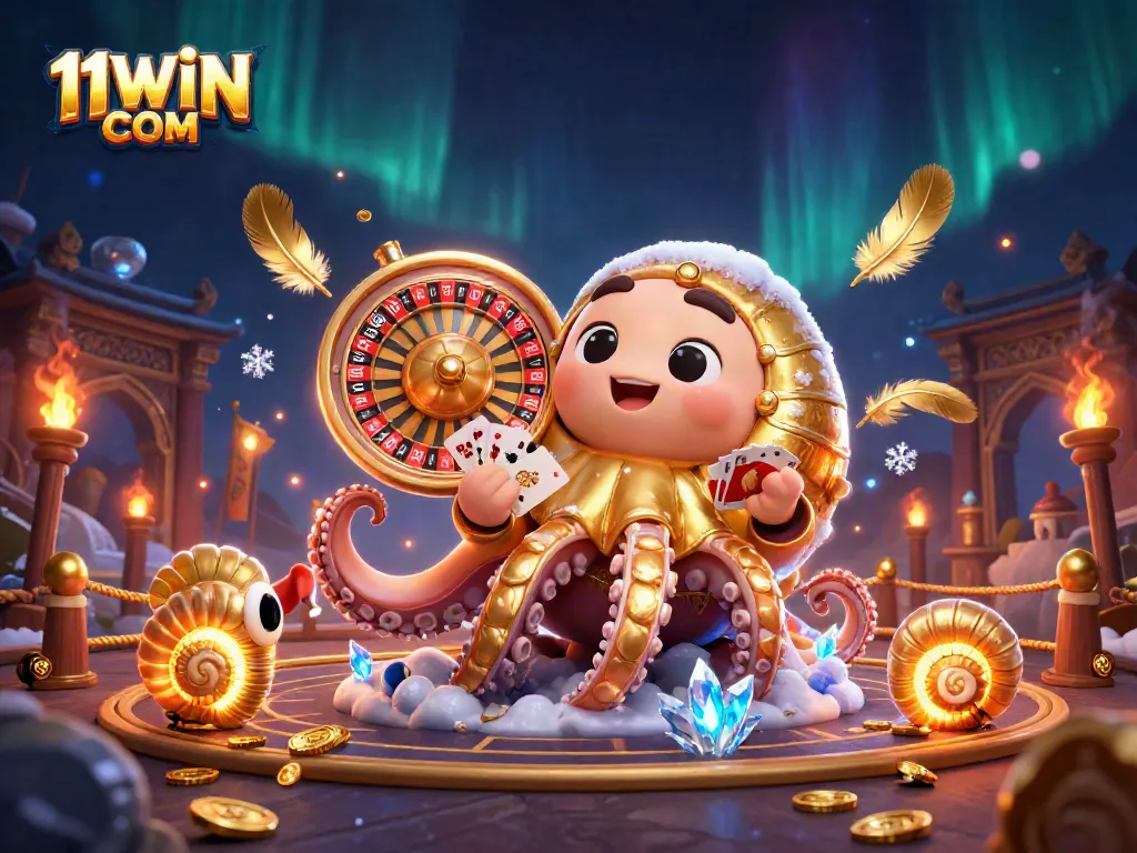 Experience thrilling gameplay with 11WIN COM as a gigantic nautilus roulette wheel dominates the casino scene.