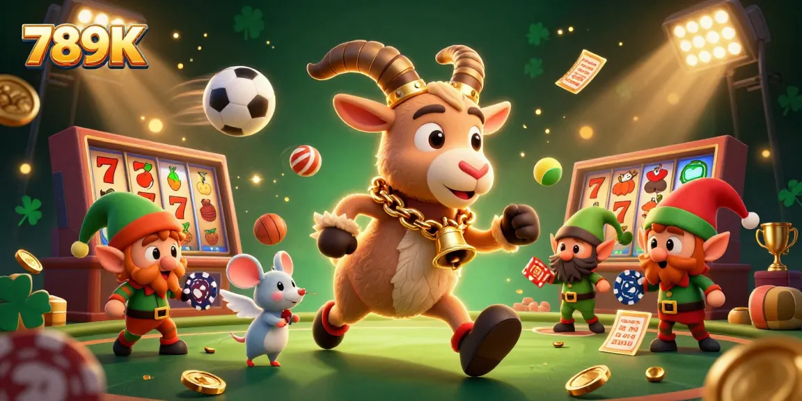 Experience the excitement of 789K with festive casino characters in a dynamic scene full of action.