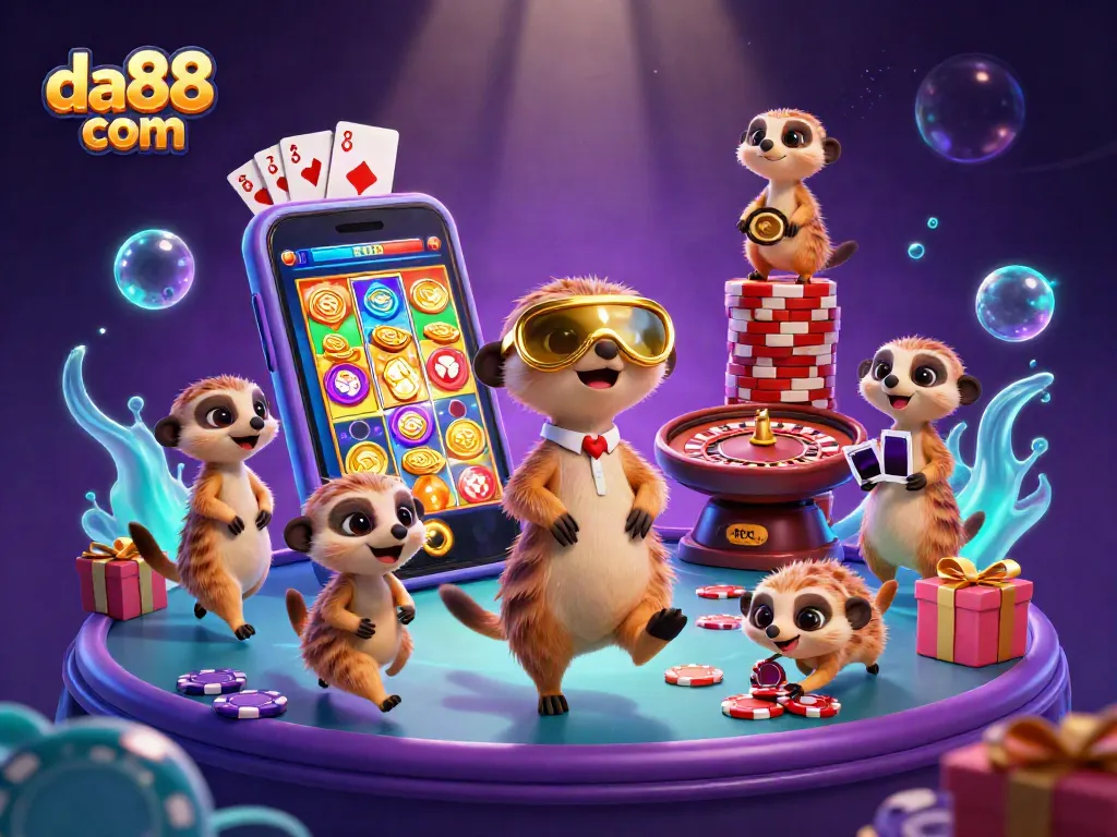 Engage in thrilling gaming adventures at da88 com where cute meerkats run a vibrant casino