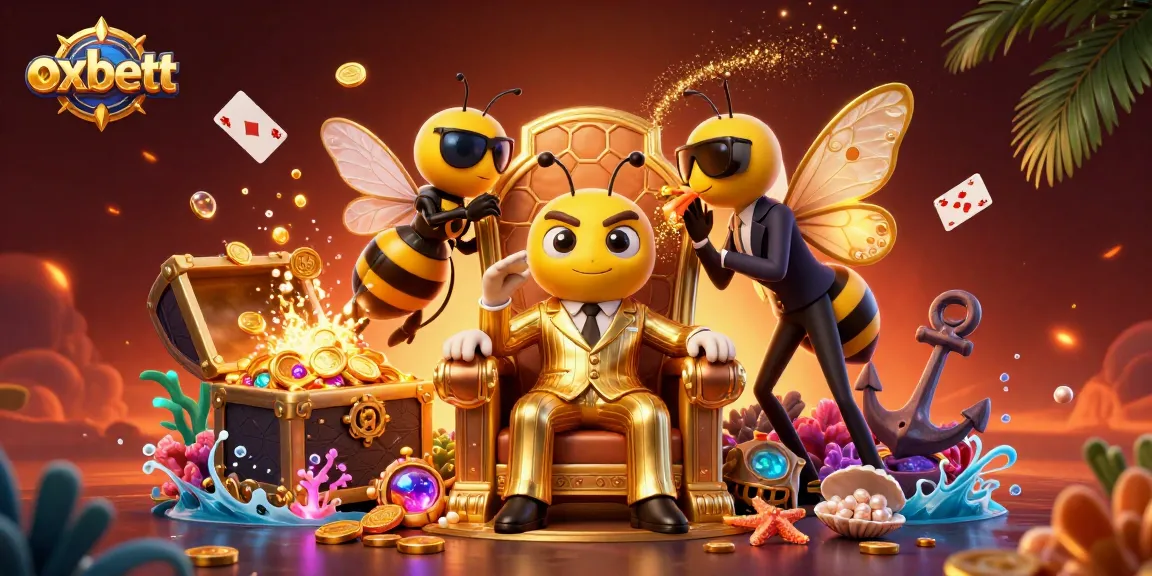 Experience thrilling gaming at oxbett with a vibrant 3D illustration showcasing casino excitement.