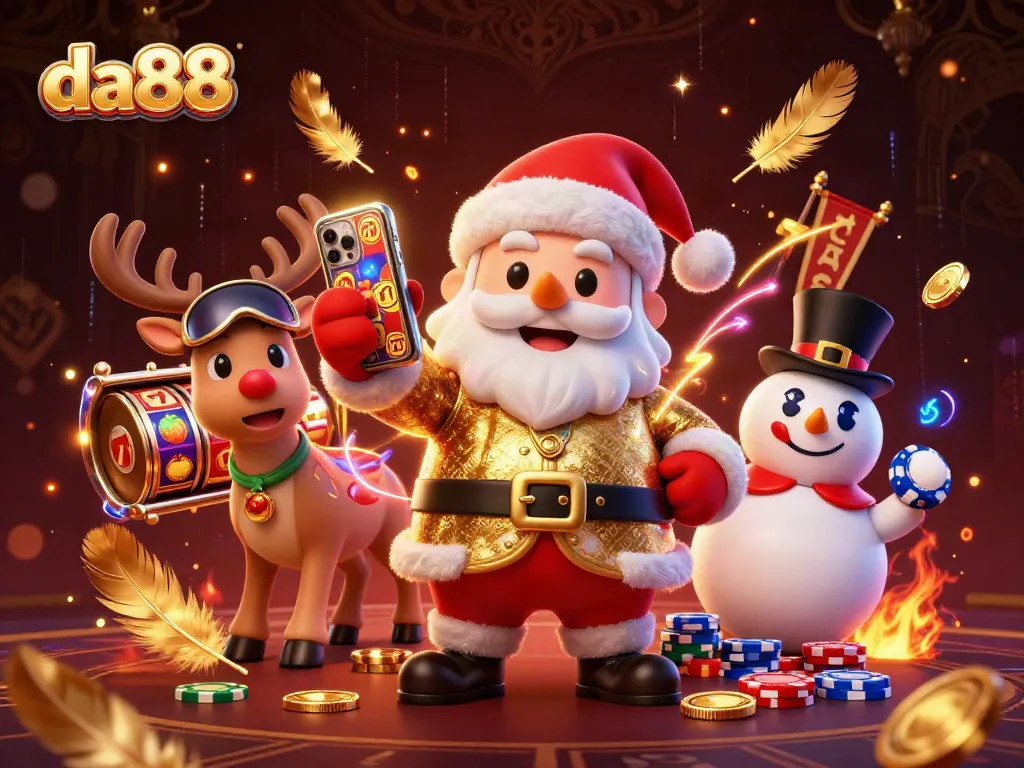 Join the festive fun with da88 as Santa spins slot reels for jackpot wins!